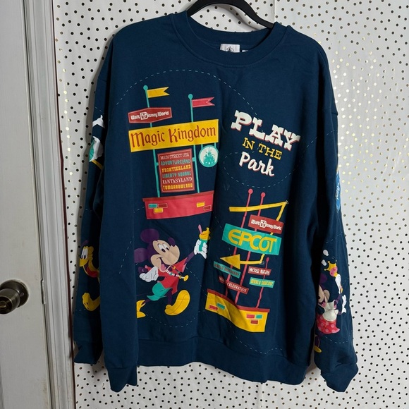 Disney Blue Crewneck Sweater with Vibrant Graphics - Picture 2 of 9